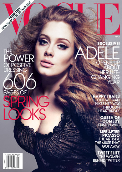 Vogue, March 2012 featuring Adele