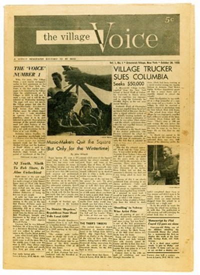 The first Village Voice cover, 1955.